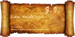 Zahn Valéria névjegykártya